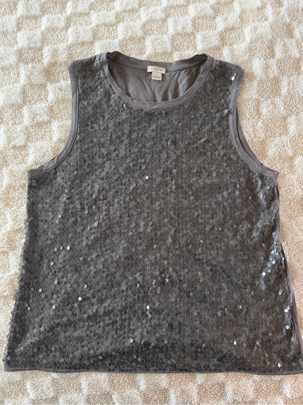 J. Crew Charcoal Sequin Sleeveless Tank Top